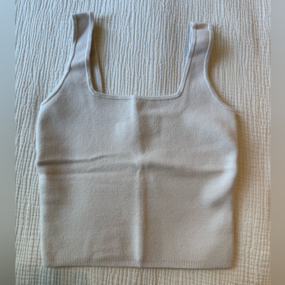 Abercrombie & Fitch Cream Square-Neck Knit Tank | Size S